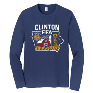 Clinton FFA Unisex Cotton Long Sleeve Tee-Team Navy