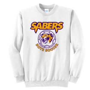 CD Boys Soccer Unisex Fleece Crewneck Sweatshirt-White