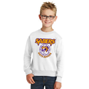 CD Boys Soccer Youth Fleece Crewneck Sweatshirt-White
