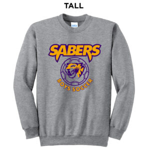 CD Boys Soccer Tall Fleece Crewneck Sweatshirt-Athletic Heather