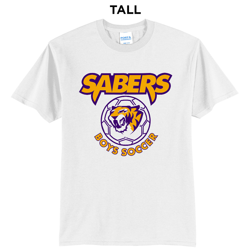 CD Boys Soccer Tall Short Sleeve Tee-White