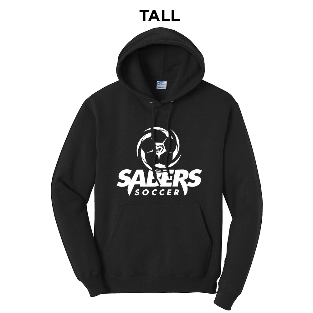 CD Boys Soccer Tall Fleece Hooded Sweatshirt-Black