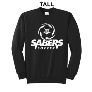 CD Boys Soccer Tall Fleece Crewneck Sweatshirt-Black