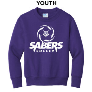 CD Boys Soccer Youth Fleece Crewneck Sweatshirt-Purple