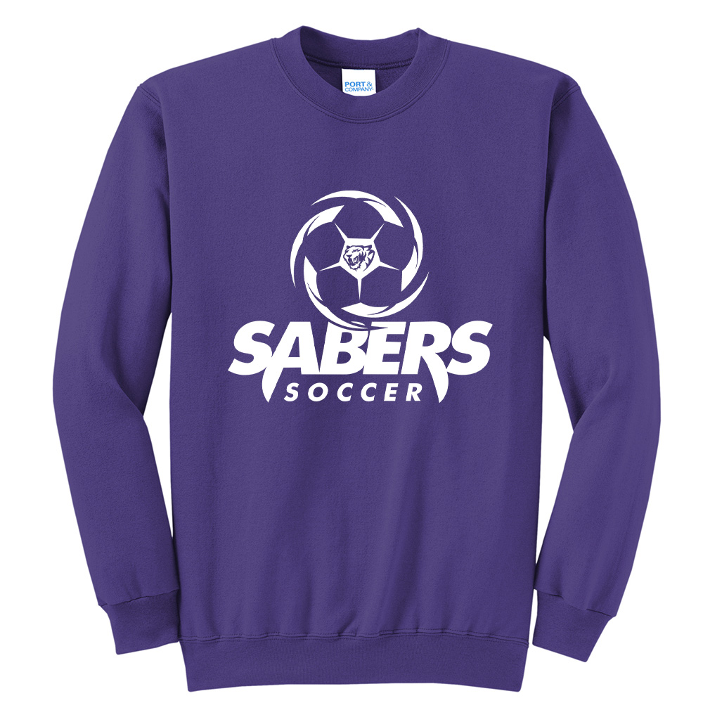CD Boys Soccer Unisex Fleece Crewneck Sweatshirt-Purple