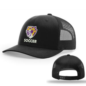 CD Boys Soccer Richardson Pro Crown Mesh Back solid color Adjustable back cap Solid-Black