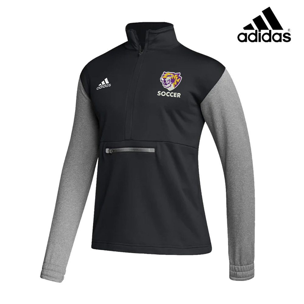CD Boys Soccer Adidas Team Issue color block 1/4 zip pullover - Black/Grey (2x, 3x, 4x)