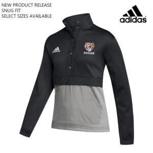 CD Boys Soccer Adidas Women’s Team Issue color block 1/4 snap pullover – Black/Grey (L, XL, 2x)