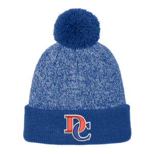 DC Boys Swimming Sport-Tek Halftime Heather Pom Beanie-True Royal Silver