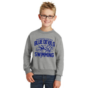 DC Boys Swimming Youth Fleece Crewneck Sweatshirt-Athletic Heather