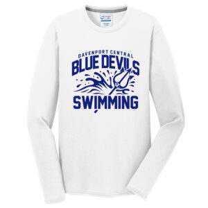 DC Boys Swimming Men  Long Sleeve Essential Blended Performance Tee-White
