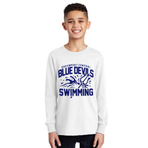 DC Boys Swimming Youth Cotton Long Sleeve Tee-White