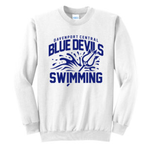 DC Boys Swimming Unisex Fleece Crewneck Sweatshirt-White