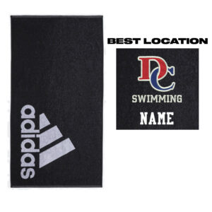DC Boys Swimming Adidas quick-drying cotton towel (50 cm x 100 cm) Black/White