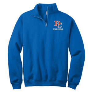 DC Boys Swimming Jerzees NuBlend 1/4 Zip Cadet Collar Sweatshirt Unisex-Royal