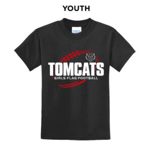 EA Girls Flag Football Youth Short Sleeve Tee-Black