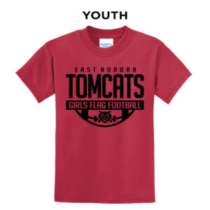 EA Girls Flag Football  Youth Short Sleeve Tee-Red