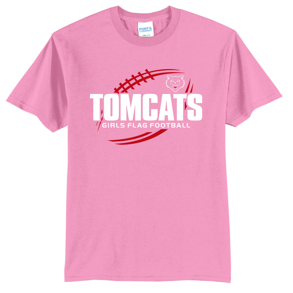 EA Girls Flag Football Unisex Short Sleeve Tee-Candy Pink