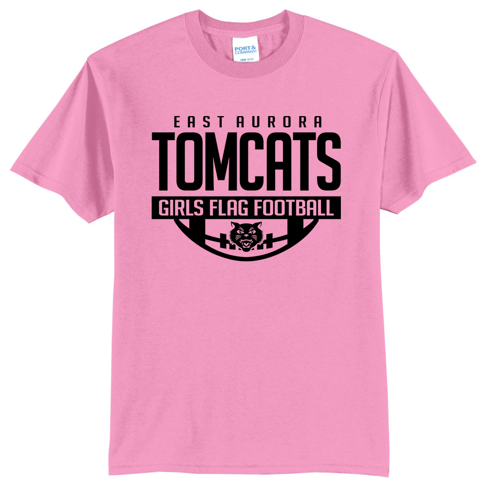EA Girls Flag Football Unisex Short Sleeve Tee-Candy Pink