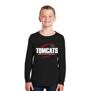 EA Girls Flag Football Youth Cotton Long Sleeve Tee-Black