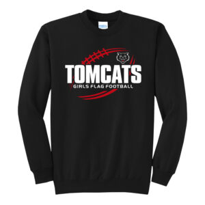 EA Girls Flag Football Unisex Fleece Crewneck Sweatshirt-Black