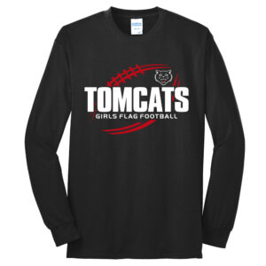 EA Girls Flag Football Unisex Cotton Long Sleeve Tee-Black