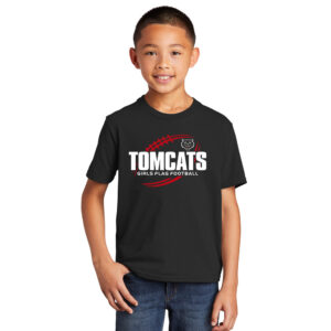 EA Girls Flag Football Youth Cotton Fan Favorite Short Sleeve Tee-Black