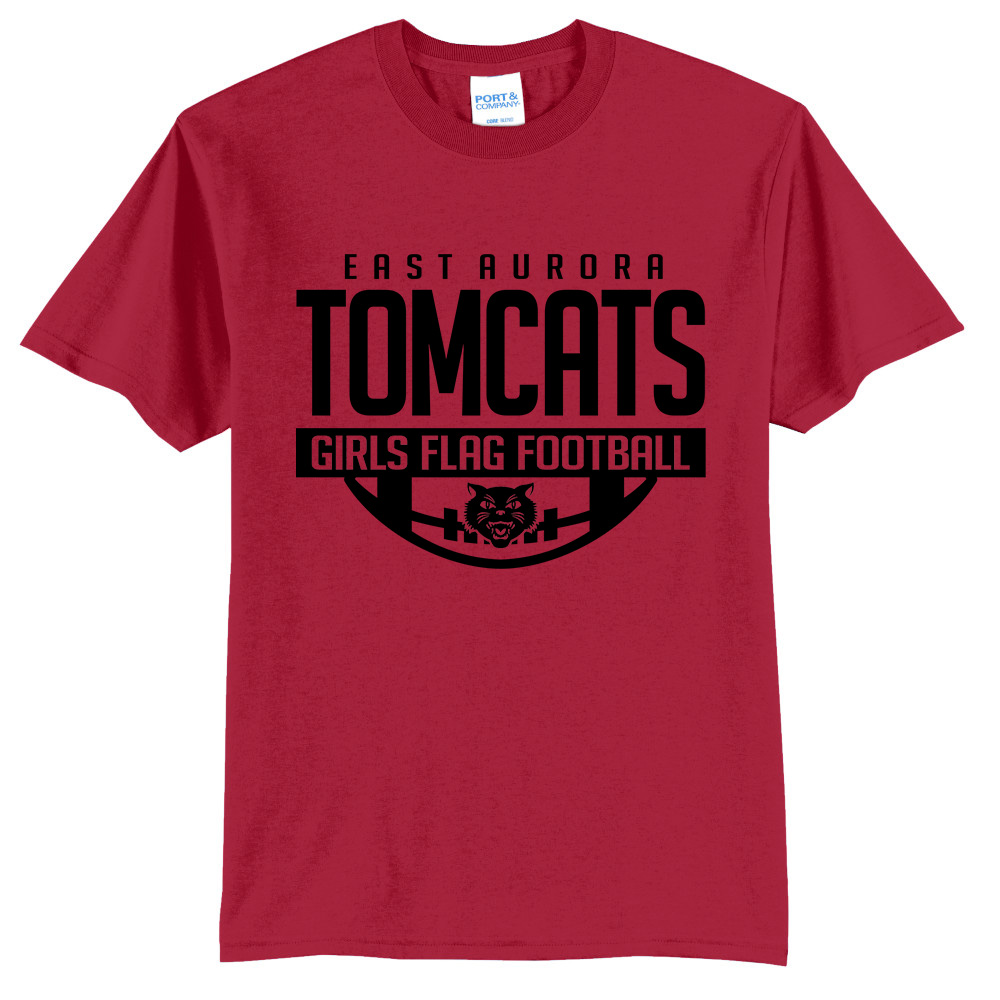 EA Girls Flag Football Unisex Short Sleeve Tee-Red