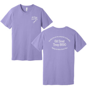 Girl Scouts Bella Canvas Short Sleeve Combed and ring spun cotton Tee-Dark Lavender