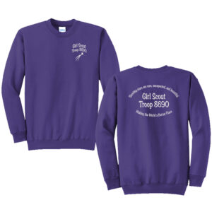Girl Scouts Unisex Fleece Crewneck Swetashirt-Purple