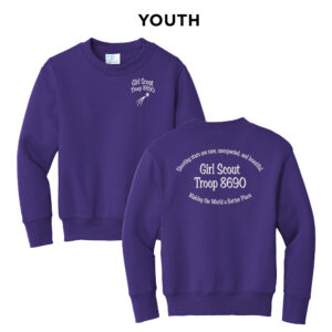 Girl Scouts Youth Fleece Crewneck Sweatshirt-Purple