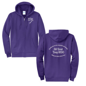 Girl Scouts Unisex Classic Full-Zip Hooded Sweatshirt-Purple