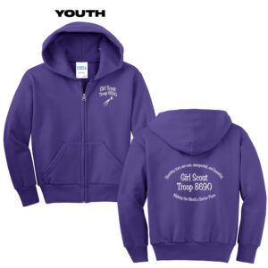 Girl Scouts Youth Core Full Zip Hooded Sweatshirt-Purple