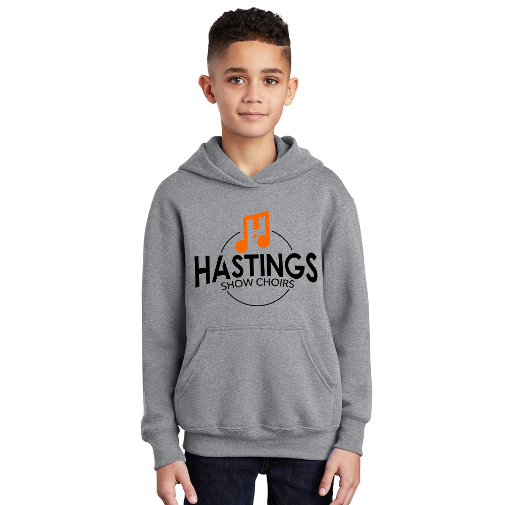 Hastings Show Choir Youth Fleece Hooded Sweatshirt-Athletic Heather