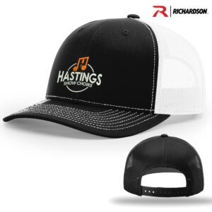 Hastings Show Choir Richardson Pro Crown Mesh Back Adjustable back cap Split-Black/White