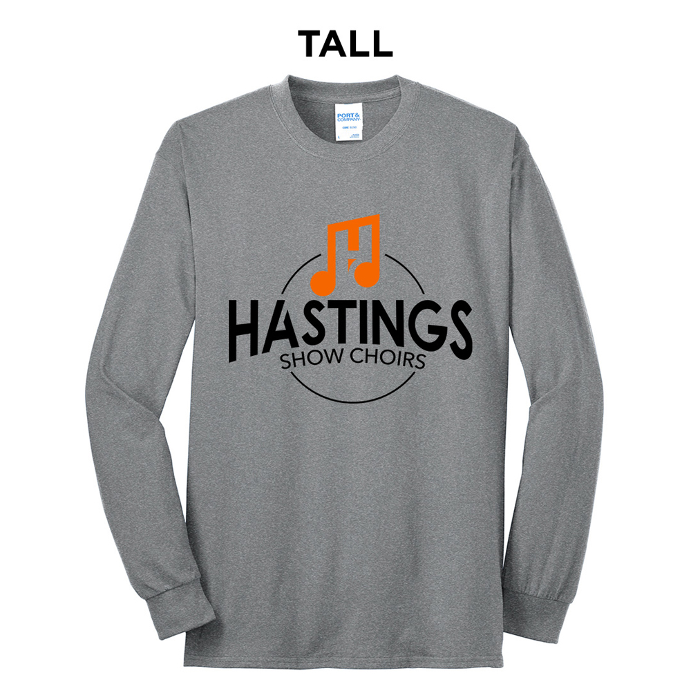 Hastings Show Choir Tall Cotton Long Sleeve Tee-Athletic heather