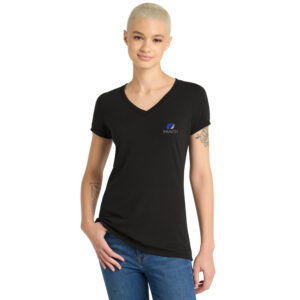 IHMVCU District Made Ladies Perfect Tri V-Neck Tee-Black