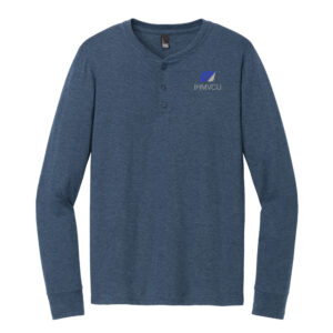 IHMVCU District Perfect Tri Men Long Sleeve Henley-Navy Frost