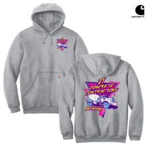 JT Concrete Contractors Carhartt Men Midweight Hooded Sweatshirt-Heather Grey