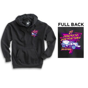 JT Concrete Contractors White Bear Adult Premium Heavyweight Pocket Hooded Sweatshirt with Zipper-Black