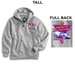 JT Concrete Contractors Adult White Bear Premium Heavyweight Pocket Hooded Sweatshirt with Zipper Large Tall-Athletic Heather