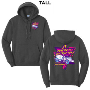 JT Concrete Contractors Tall Fleece Hooded Sweatshirt-Dark Heather Grey