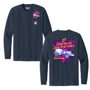 JT Concrete Contractors Carhartt Men Workwear Pocket Long Sleeve T-Shirt-Navy