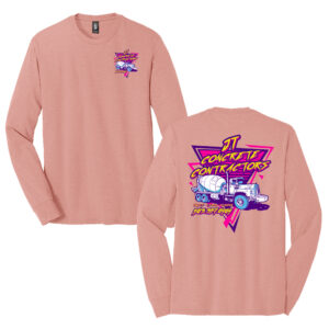 JT Concrete Contractors District Made Men’s Perfect Tri Long Sleeve Crew Tee-Blush Frost