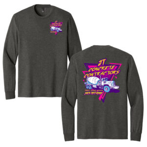 JT Concrete Contractors District Made Men’s Perfect Tri Long Sleeve Crew Tee-Heathered Charcoal