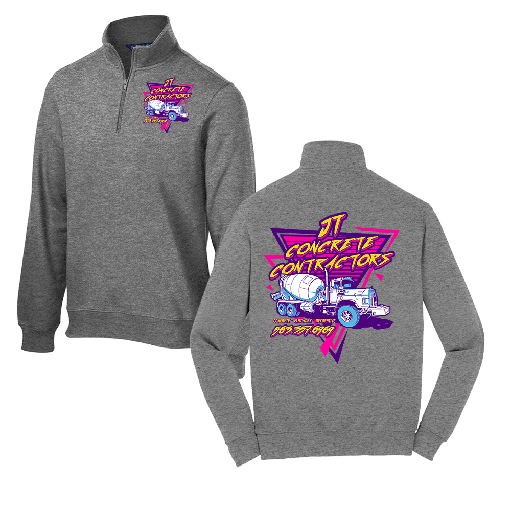 JT Concrete Contractors Sport-Tek 1/4-Zip Sweatshirt Men-Vintage Heather