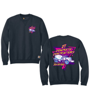 JT Concrete Contractors Carhartt Men Midweight Crewneck Sweatshirt-new Navy