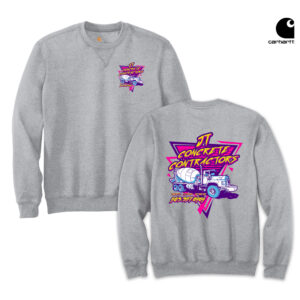 JT Concrete Contractors Carhartt Men Midweight Crewneck Sweatshirt-Heather Grey