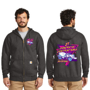 JT Concrete Contractors Carhartt Men Midweight Hooded Zip-Front Sweatshirt-Carbon Heather