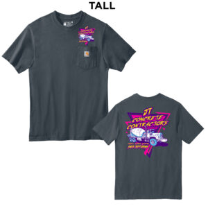 JT Concrete Contractors Carhartt Men Workwear TALL Pocket Short Sleeve cotton T-Shirt -BlueStone